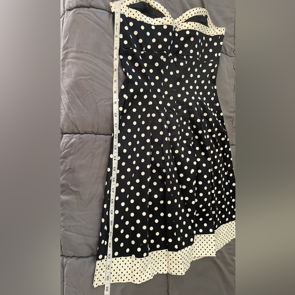 Charlotte Russe Vintage Black and White Polka Dot Strapless Pin-up Dress - Picture 6 of 10